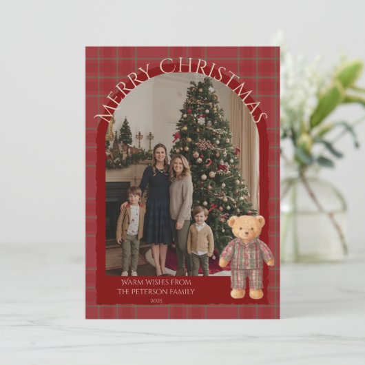 Heritage Holiday Bear Card (Staand voorkant)