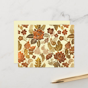 Heritage Koper Warm Gouden Bloemendesign Briefkaart