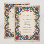 Heritage | Medieval Renaissance Gold Jewel Wedding Kaart (Voorkant / Achterkant)