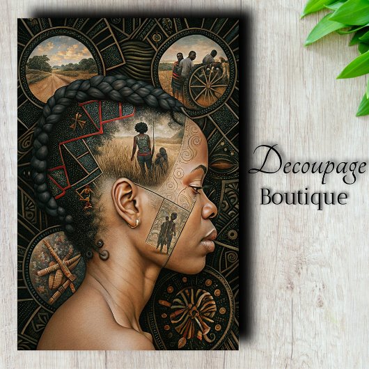 Heritage Mindscape Afrikaanse vrouw Decoupage Tissuepapier