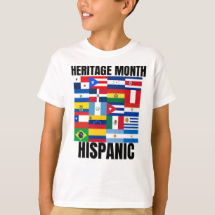Heritage Month Hispanic country spaanse vlaggen T-shirt