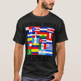 Heritage Month Hispanic country spaanse vlaggen T-shirt