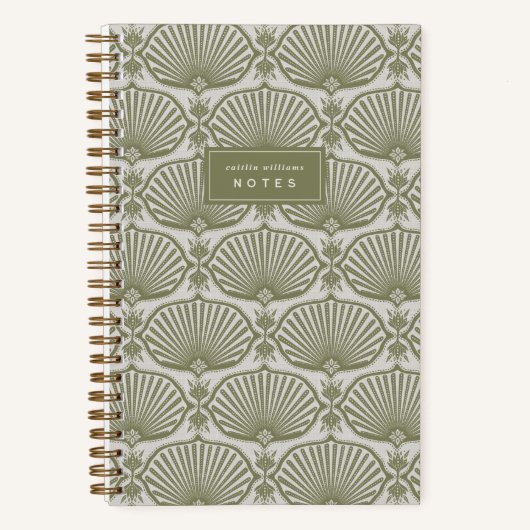 Heritage Olive | Deco Fans Personalized Notitieboek (Voorkant)