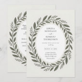 Heritage Olive Leaf Wreath Mediterranean Wedding Kaart (Voorkant / Achterkant)