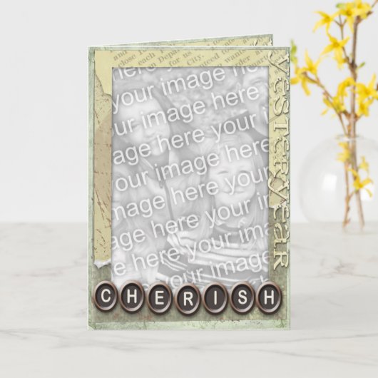 Heritage Photo-groet Kaart (Gele Bloem)