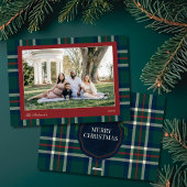Heritage Preppy Plaid Christmas Photo Feestdagenkaart