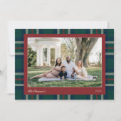 Heritage Preppy Plaid Christmas Photo Feestdagenkaart (Voorkant)