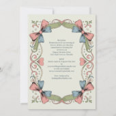 Heritage Retro 1950s Rockabilly Pastel Bow Wedding Kaart (Achterkant)