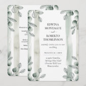 Heritage Sage Eucalyptus Botanical Wedding Kaart (Voorkant / Achterkant)