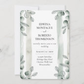 Heritage Sage Eucalyptus Botanical Wedding Kaart (Voorkant)