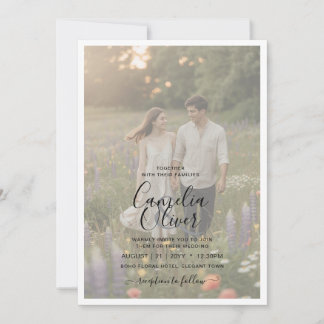 Heritage Soft Opaque Photo Overlay Wedding Kaart