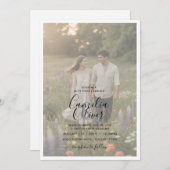 Heritage Soft Opaque Photo Overlay Wedding Kaart (Voorkant / Achterkant)