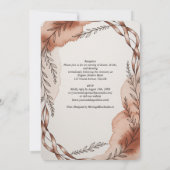 Heritage Terracotta Ribbon Botanical Wedding Kaart (Achterkant)