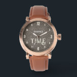 Heritage Time Vintage Horloge<br><div class="desc">This elegant Heritage Time watch features a rich marbled background blending deep brown and soft gray tones, creating a timeless antique-inspired look. The natural stone-like pattern gives the design a refined vintage character that feels both classic and sophisticated. Large ivory numbers in a stylish vintage typeface add warmth and contrast...</div>