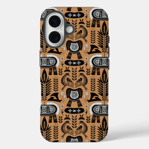 Heritage Totem – Afrikaanse stamdieren patroon iPhone 16 Hoesje