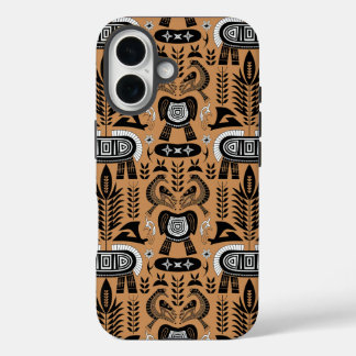 Heritage Totem – Afrikaanse stamdieren patroon iPhone 16 Hoesje