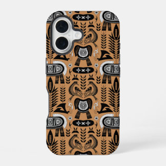 Heritage Totem – Afrikaanse stamdieren patroon iPhone 16 Hoesje