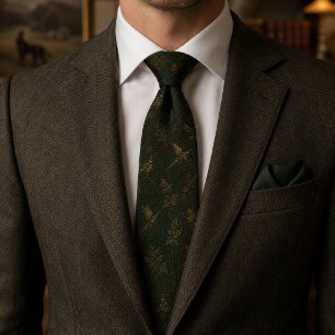 Heritage Winter Pheasant Forest Groen Stropdas