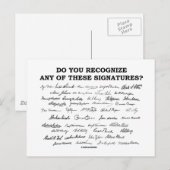 Herken je een van deze handtekeningen? briefkaart (Voorkant / Achterkant)
