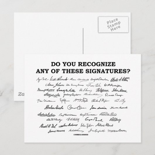 Herken je een van deze handtekeningen? briefkaart (Voorkant / Achterkant)