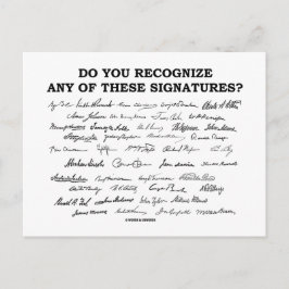 Herken je een van deze handtekeningen? briefkaart