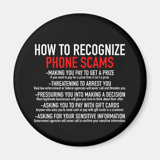 Herken telefoon oplichting - Scam Prevention List Magneet (Voorkant)