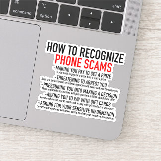 Herken telefoon oplichting - Scam Prevention List Sticker