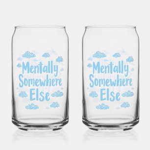 Herkenbaar "Geestelijk ergens anders" met wolken Blikvorm Glas