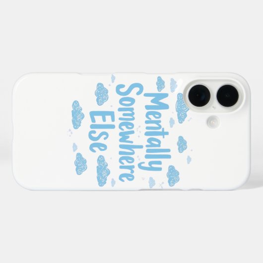 Herkenbaar "Mentaal ergens anders" met wolken Case-Mate iPhone Case (Achterkant (horizontaal))