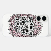 Herkenbare "Alles Overdenken" Citaat Case-Mate iPhone Case (Achterkant (horizontaal))