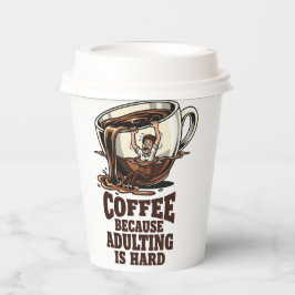 Herkenbare Volwassen Humor Koffie Liefhebber Papieren Bekers