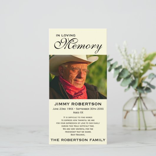 Herkenning van de herdenkingsdag van de Black & Cr Bedankkaart (Staand voorkant)