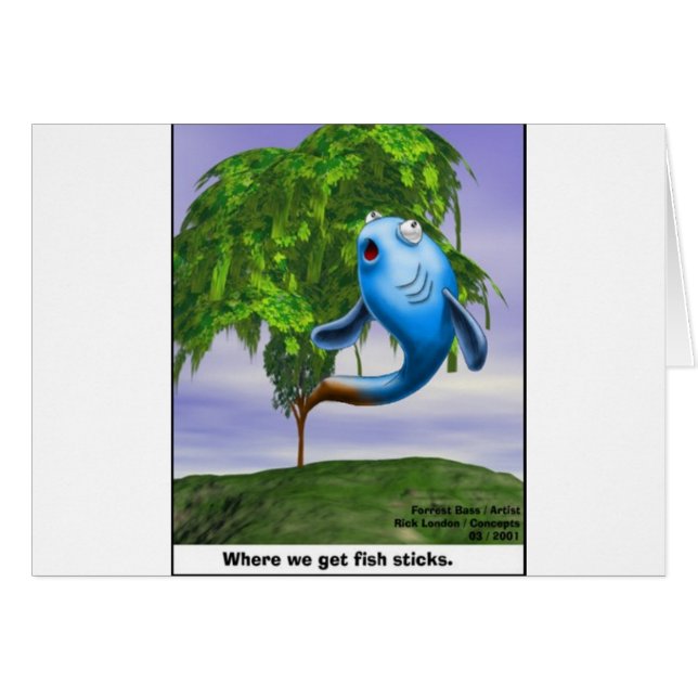 Herkomst van de vissticks Funny T - shirts & Gifts (Voorkant Horizontaal)