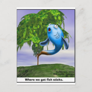 Herkomst van de vissticks Funny T - shirts & Gifts Briefkaart