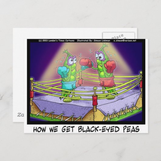 Herkomst van zwarte oogerwten Funny Boxing T - shi Briefkaart (Voorkant / Achterkant)