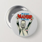 Herkozen burgemeester De Blazio in 2017 Ronde Button 7,6 Cm (Voorkant /achterkant)