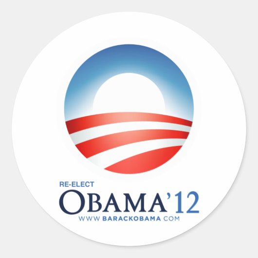 Herkozen Obama 2012 Ronde Sticker (Voorkant)
