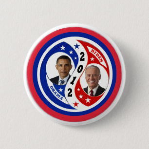Herkozen Obama Biden 2012 Ronde Button 5,7 Cm