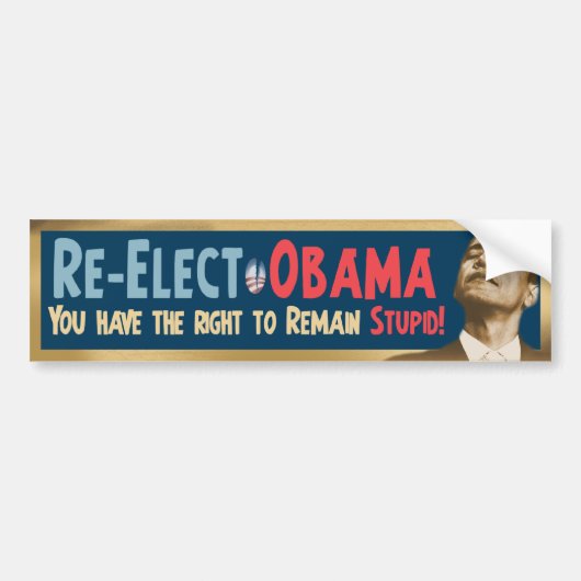 Herkozen Obama, stom! Bumpersticker (Voorkant)