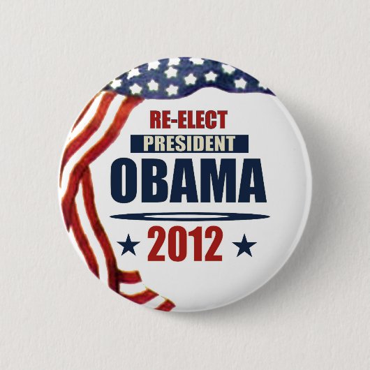 Herkozen President Obama 2012 Ronde Button 5,7 Cm (Voorkant)
