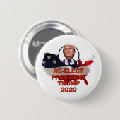 Herkozen President Trump 2020-Button Ronde Button 5,7 Cm (Voorkant /achterkant)