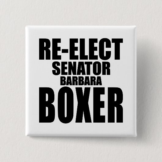 Herkozen senator Barbara Boxer Vierkante Button 5,1 Cm (Voorkant)