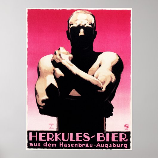 HERKULES BIER Ludwig Hohlwein German Sachplakat Poster (Voorkant)