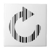 HERLAAD ICOON STAAFCODE Computer Barcode Patroon Tegeltje (Voorkant)