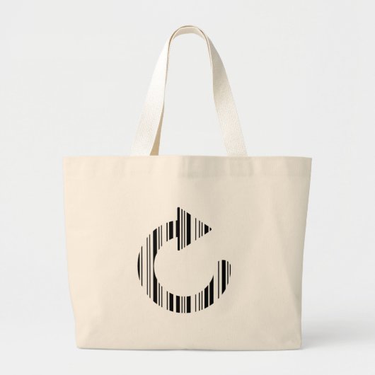 HERLAAD ICOON STREEPJESCODE Computer Streepjescode Grote Tote Bag (Voorkant)