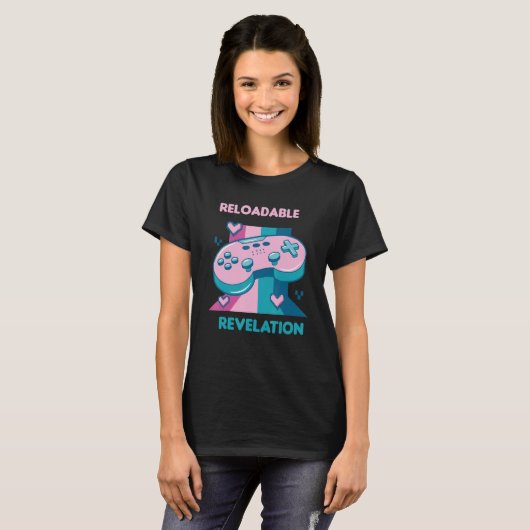 Herlaadbare Revelation Retro Funny Gamer Design PR T-shirt (Voorkant volledig)