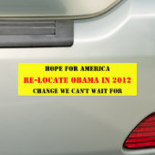 HERLOCATIE OBAMA 2012 BUMPERSTICKER (Op auto)