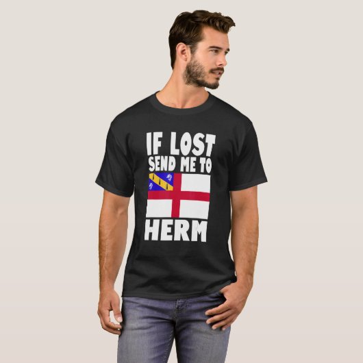 Herm Flag Design If lost send me to Herm T-shirt (Voorkant volledig)