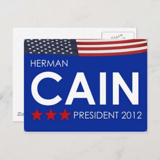 Herman Cain 2012 Briefkaart (Voorkant / Achterkant)