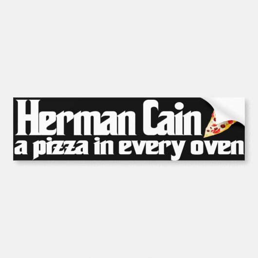 Herman Cain 2012 pizza bumper sticker (Voorkant)